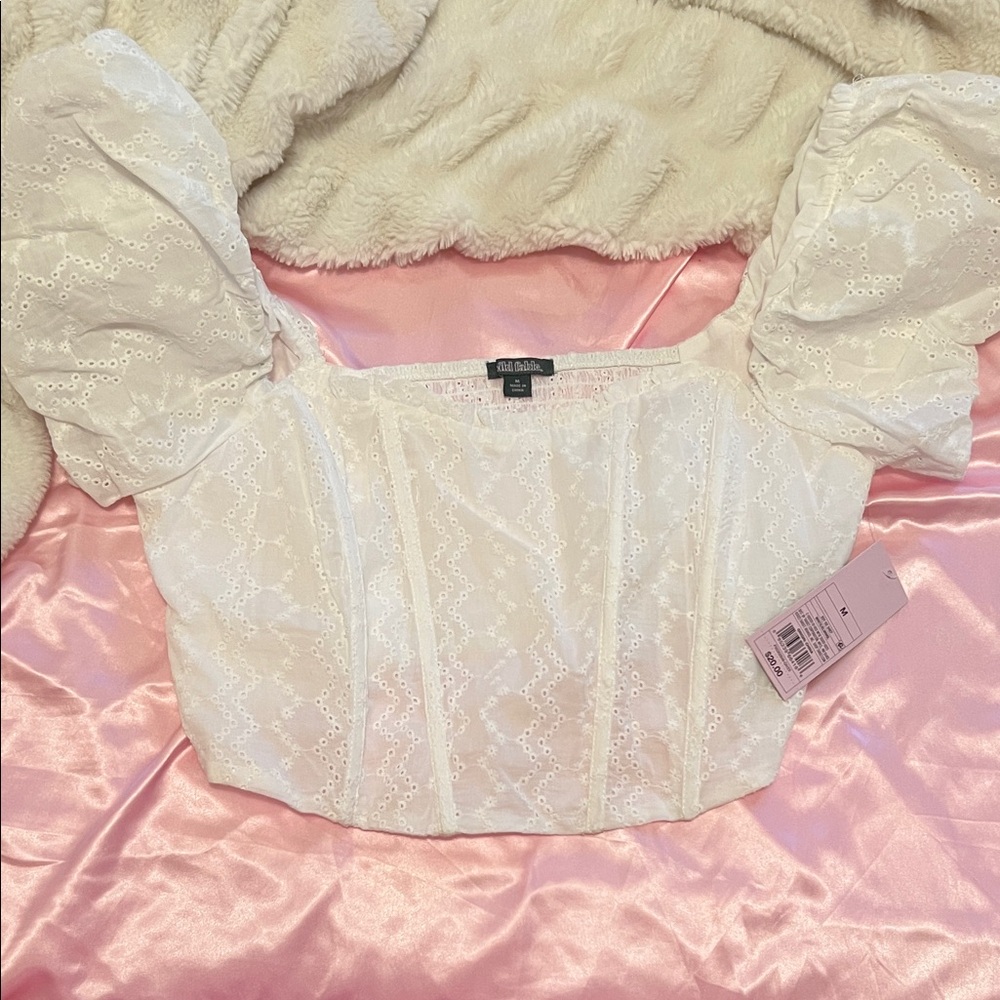 Wild Fable White Puff Sleeve Blouse